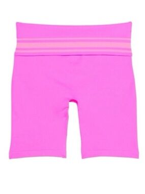 PINK Flip It Seamless FoldOver Bike Shorts - Pink